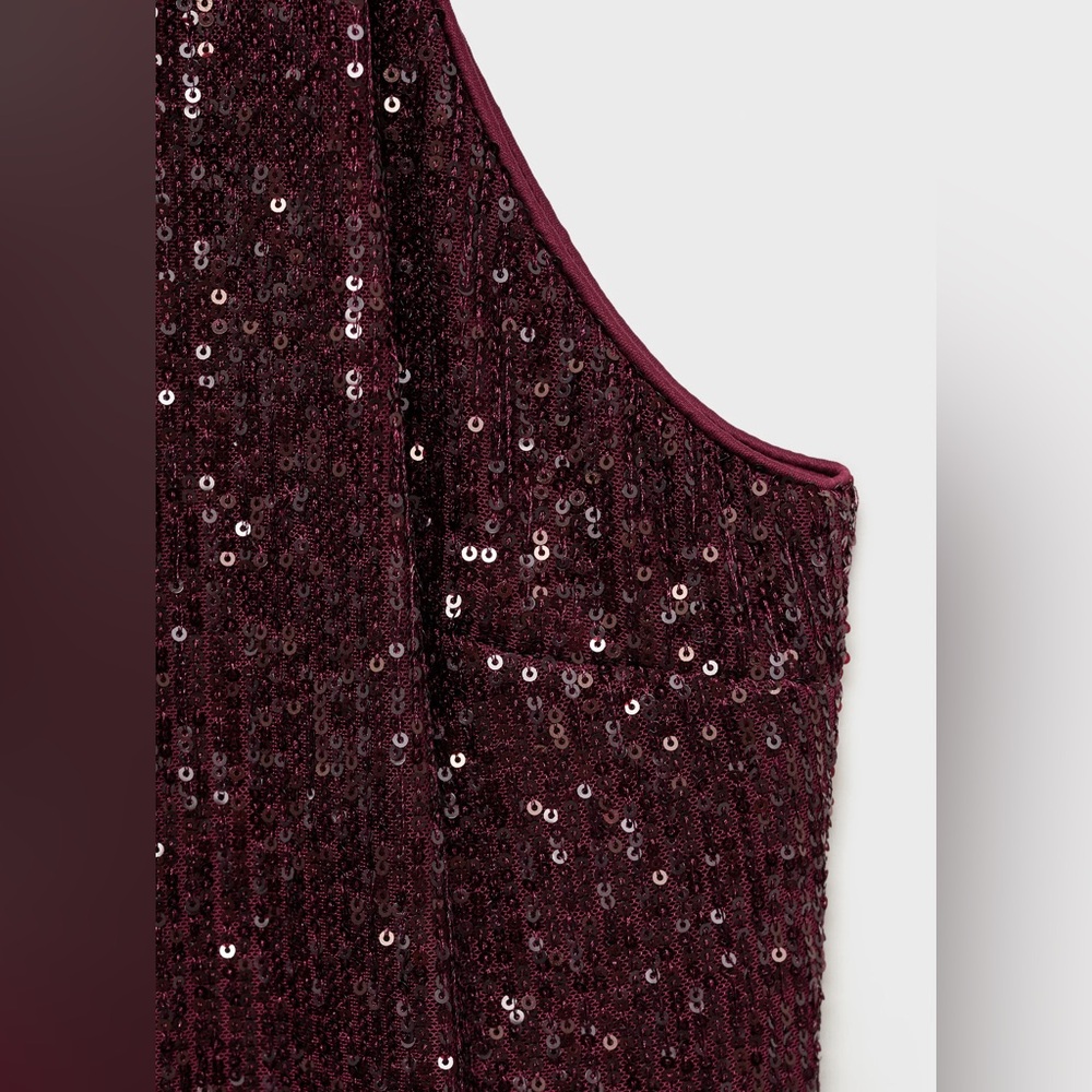 Mango Burgundy sequined halter neck dress NWT - Picture 7 of 7